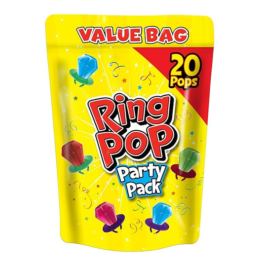 Ring Pop Candy, Easter Lollipops, 20 Ct Party Favors in Assorted Fruity Flavors - Full Size, Fun Hard Candy For Birthday Parties, Party Favors, Easter Basket Stuffers, Egg Fillers, Gifts for Kids