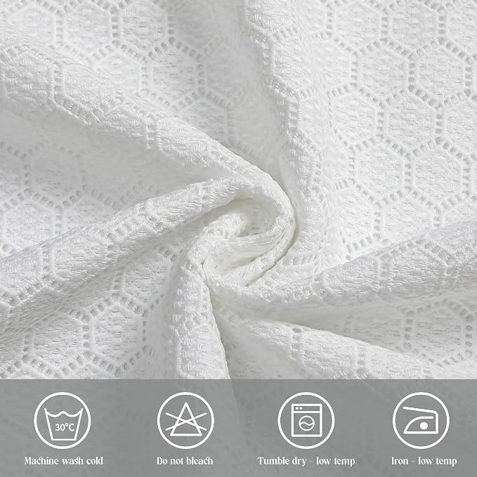 Majestic Giftware Polyester Tablecloths for Rectangle Tables - White Lace | (70/220) - TC1725UL Mini Hexagon - Unlined Design Dining Table Cover | Decorative Washable Tablecloth for Home & Kitchen - Image 5