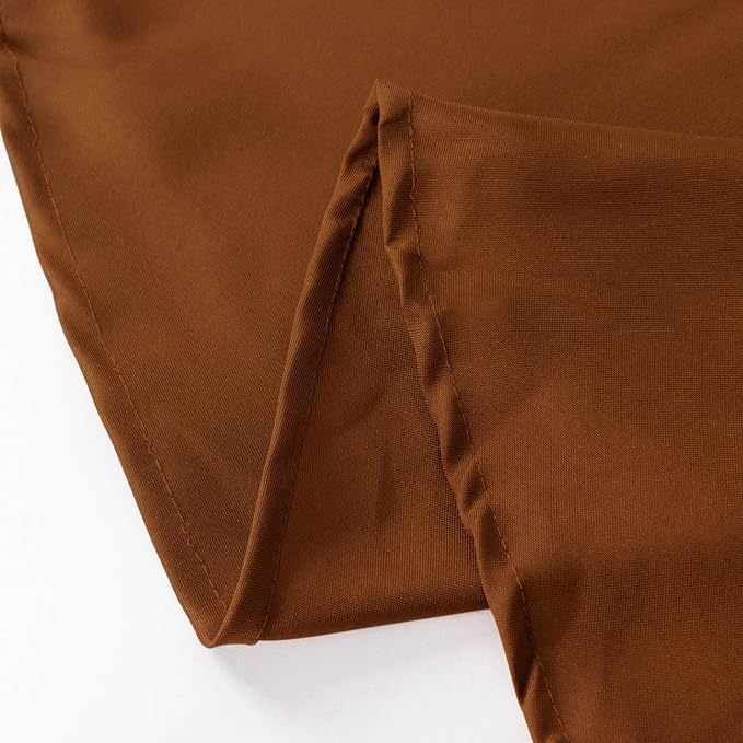 10 pcs 120 inch Cinnamon Brown Round Tablecloths Fabric Table Cover Linens | 120" Washable Fabric Table Cloth Covers for Wedding Party Polyester Reception Buffet Events Catering Dining Events Kitchen - Image 8