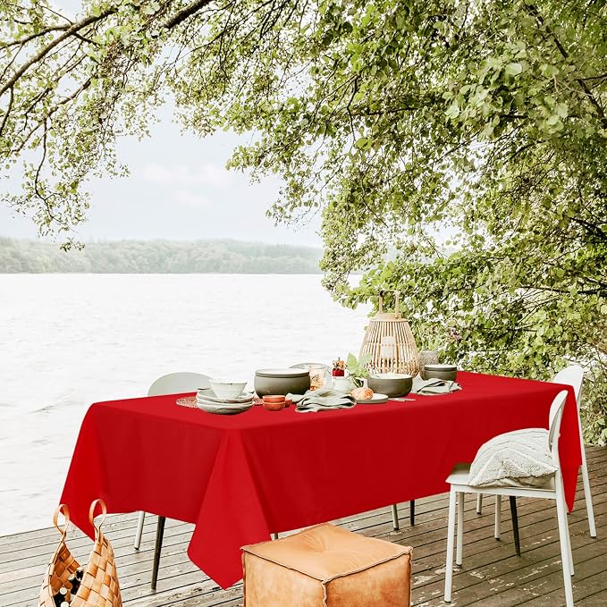 6 Pack Red Tablecloths for 6ft Tables-60 x 102 Inch | Polyester Table Cover, Stain and Wrinkle Resistant Washable Fabric Table Cloth, Perfect for Wedding Banquet Parties - Image 5