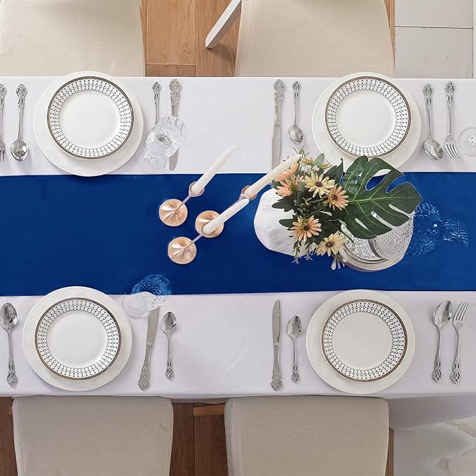 6Pack Table Runner 12 x 108 Inches Satin Silk Table Runner for Wedding, Birthday Party, Banquets, Graduations Decoration, fit Rectange and Round Table-Royal Blue - Image 4