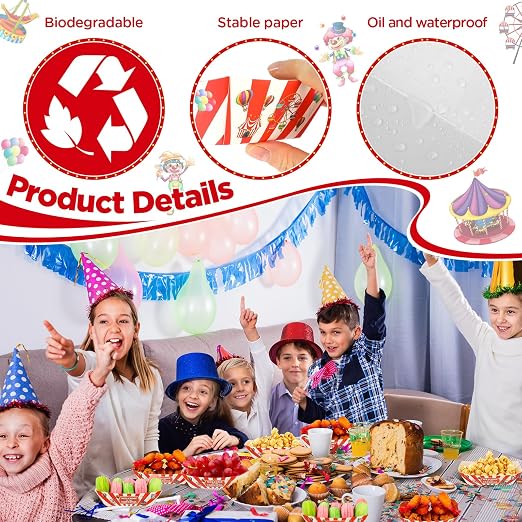 Tenceur 100 Pcs Carnival Paper Food Trays Disposable Boats 2 lb (Pack of 2) - Image 4
