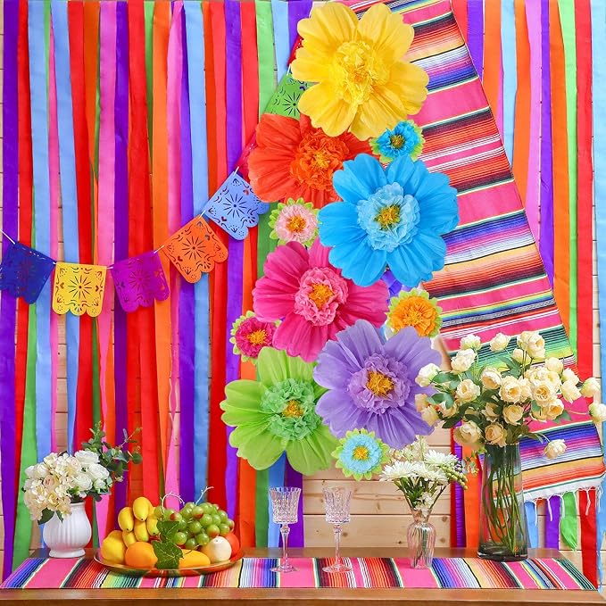 TaoBary 36 Pcs Large Colorful Tissue Paper Flowers 20" Giant Fiesta Paper Pom Poms Classroom Wall Decor Birthday Wedding Engagement Backdrop Centerpiece Tea Party Supplies (Rainbow Color) - Image 4