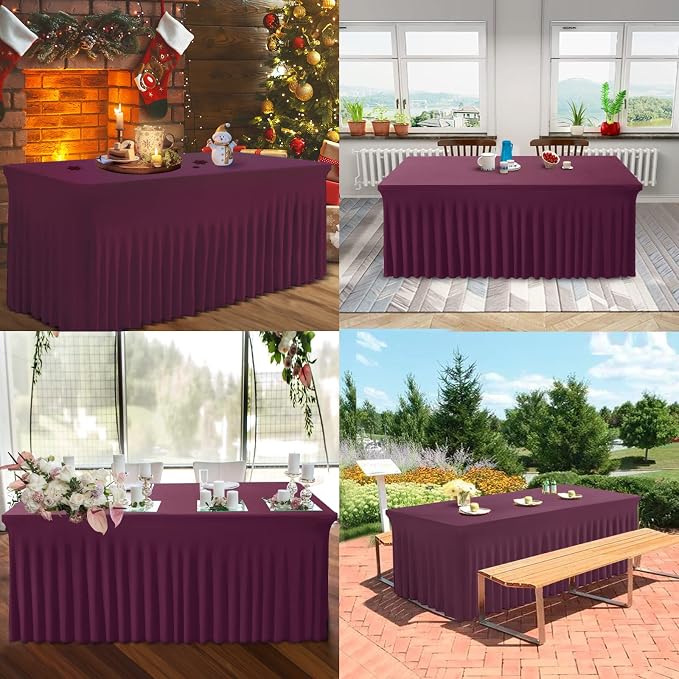 BDDC One-Piece Spandex Table Cloth Skirt for 8FT Rectangle Tables - Image 6