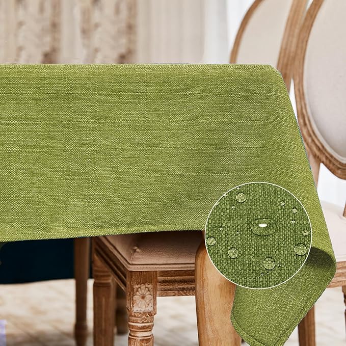 BALCONY & FALCON Rectangle Table Cloth Waterproof Avocado 95"x55" | Rectangular Washable Wrinkle Resistant Table Cloth Linen Fabric Tablecloths for Dining Party Kitchen Wedding and Outdoor Use by BALCONYFALCON