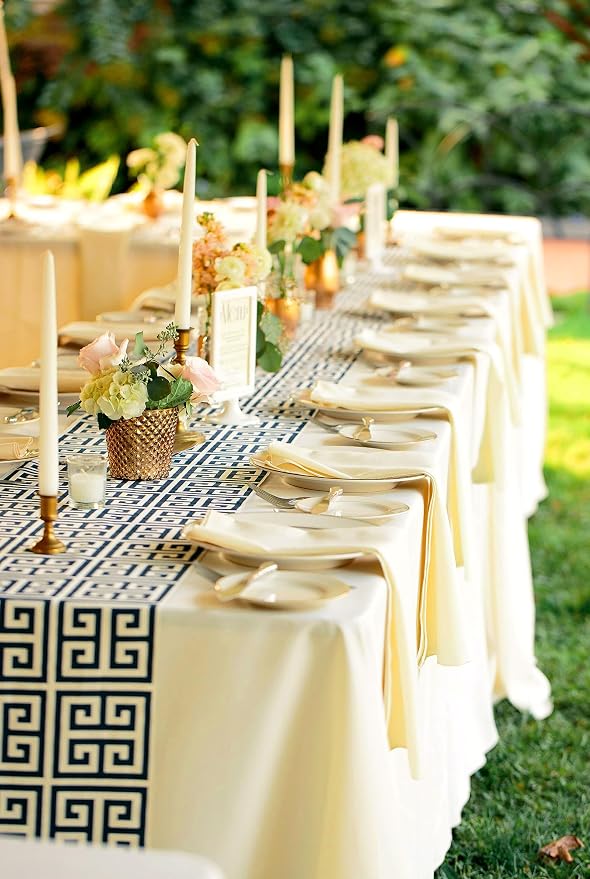 10 Pack Beige Tablecloths for 6ft Tables-60 x 102 Inch | Polyester Table Cover, Stain and Wrinkle Resistant Washable Fabric Table Cloth, Perfect for Wedding Banquet Parties - Image 5