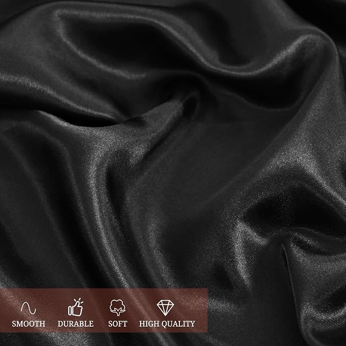 12 Pack 120 Inch Round Satin Tablecloth, Black - Image 7