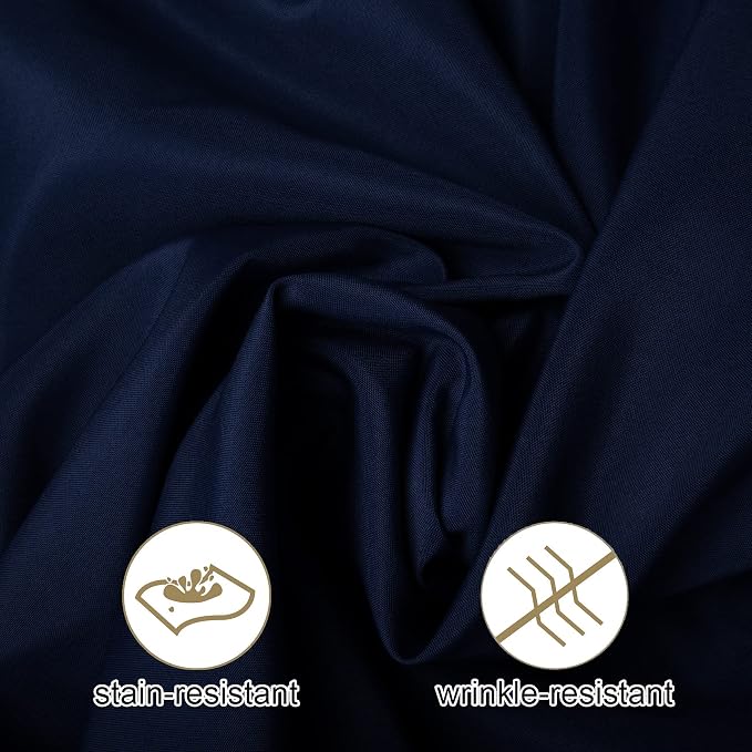 Ascoza 2pack 70 Inch Navy Round Tablecloth in Washable Polyester Fabric for Wedding/Banquet/Restaurant/Parties… - Image 3