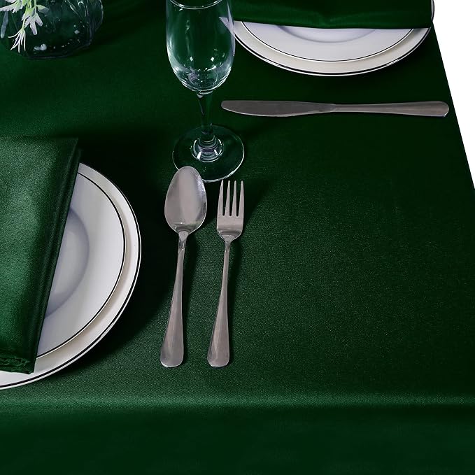 Cupuamon Square Tablecloth 90x90 inch Washable Polyester Fabric Table Cloth for Wedding Party Dining Banquet Decoration（90x90,Hunter） - Image 7