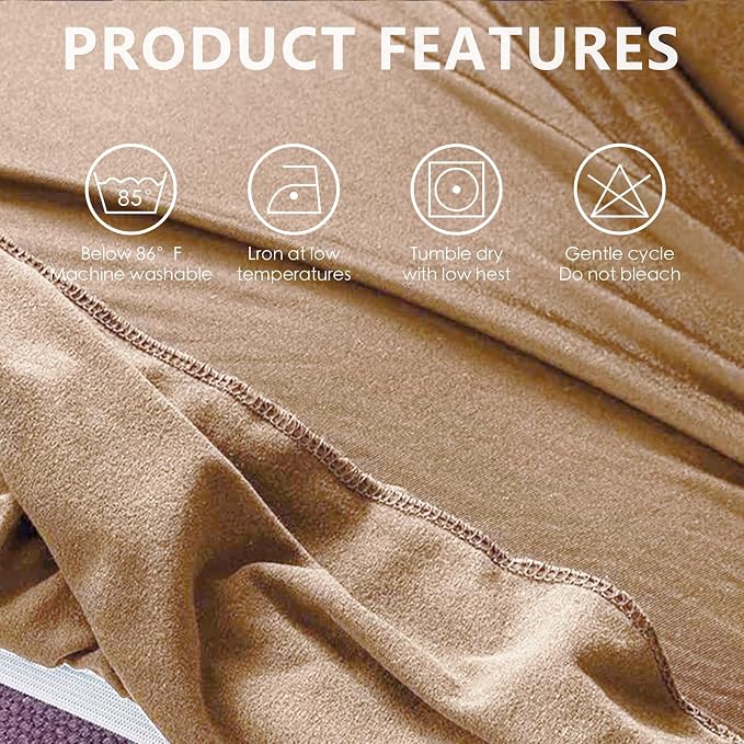 molasofa Chair Covers for Dining Room Set of 6 Stretch Chair Slipcovers with Skirt for Kitchen Seat Protectors Wedding Banquet Decor Kids Pets Spandex Fabric Washable (6pcs, Brown) - Image 4