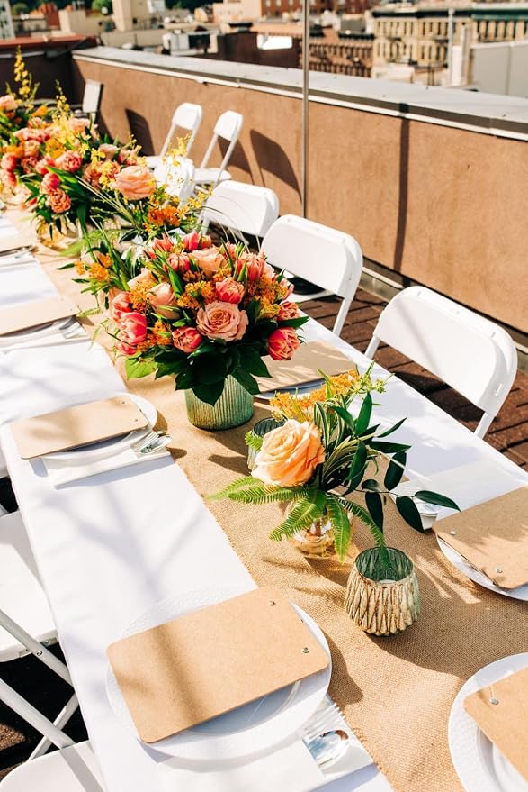 10 Pack Burlap Table Runner, 100% Jute Vintage 12X108 Inches Table Runner for Wedding, Parties, Christmas, Thanksgiving, BBQ's, Everyday, Holidays - Image 3