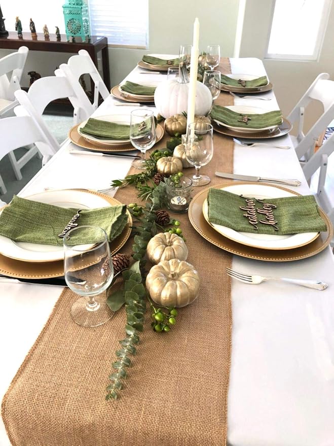 10 Pack Burlap Table Runner, 100% Jute Vintage 12X108 Inches Table Runner for Wedding, Parties, Christmas, Thanksgiving, BBQ's, Everyday, Holidays - Image 4