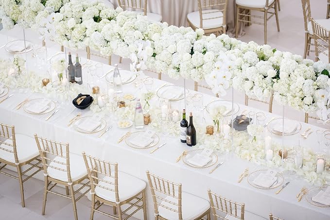 fani 6 Packs White Tablecloth - 90 x 156 Inch for 8Ft Tables | Washable Polyester Fabric, Stain Wrinkle Resistant Rectangle Table Cloth for Wedding Banquets Parties Buffet Dining - Image 5