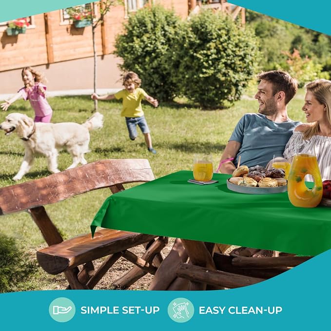 Exquisite Party Solids Emerald Green Plastic Table Cover Roll Pack of 6, 40" X 100' Table Cloth Plastic Cover Roll - Premium Quality Thick 0.5 MIL Banquet Rolls - Disposable Tablecloth Rolls - Image 6
