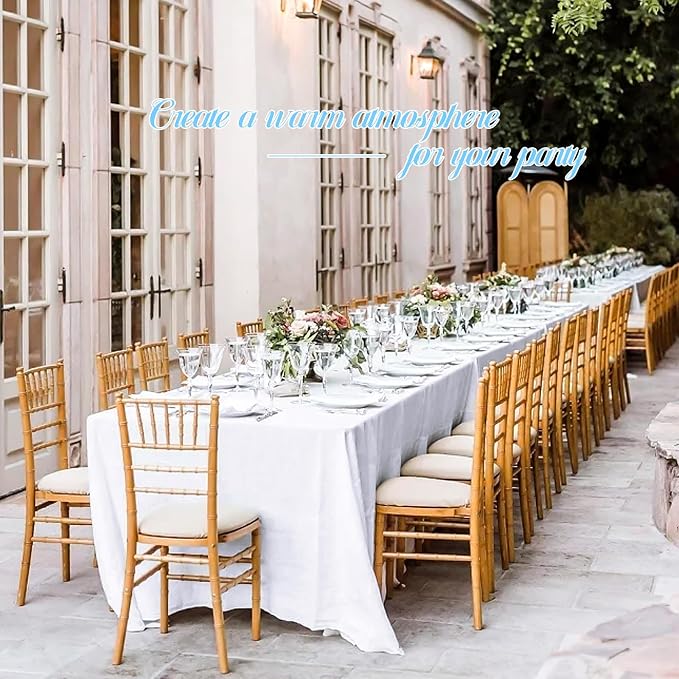 12 Pack White Tablecloths for 6ft Tables-60 x 102 Inch | Polyester Table Cover, Stain and Wrinkle Resistant Washable Fabric Table Cloth, Perfect for Wedding Banquet Parties - Image 5
