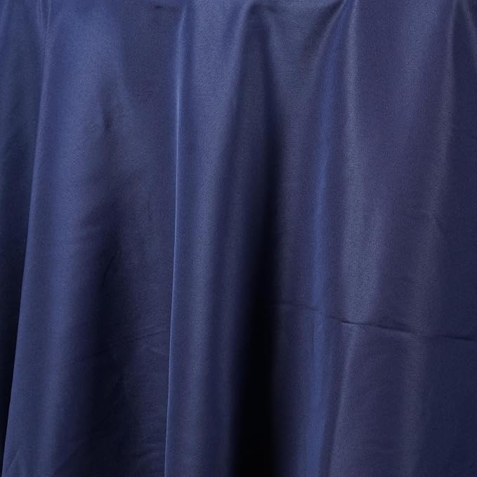 6 pcs 132 inch Navy Blue Round Polyester Tablecloths Fabric Table Cover Linens | 132" Washable Fabric Table Cloth Covers for Party Wedding Reception Buffet Events Catering Dining Kitchen Dining - Image 3