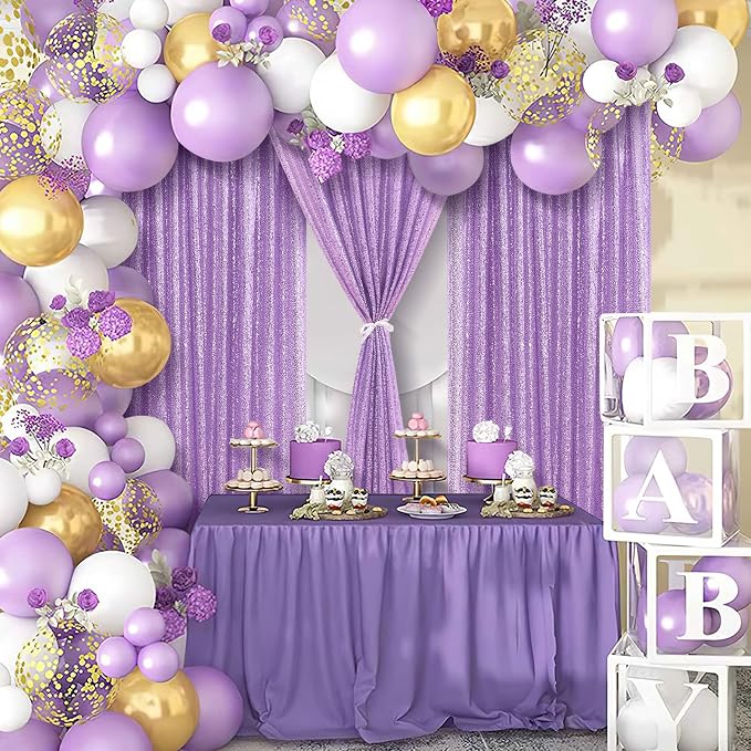 Baby Blue Sequin Backdrop Curtains-2 Panels 3FTx8FT Light Blue Backdrop for Wedding, Glitter Party Decorations Background Drapes for Birthday Party Anniversary Graduation Photo Booth Decor - Image 6