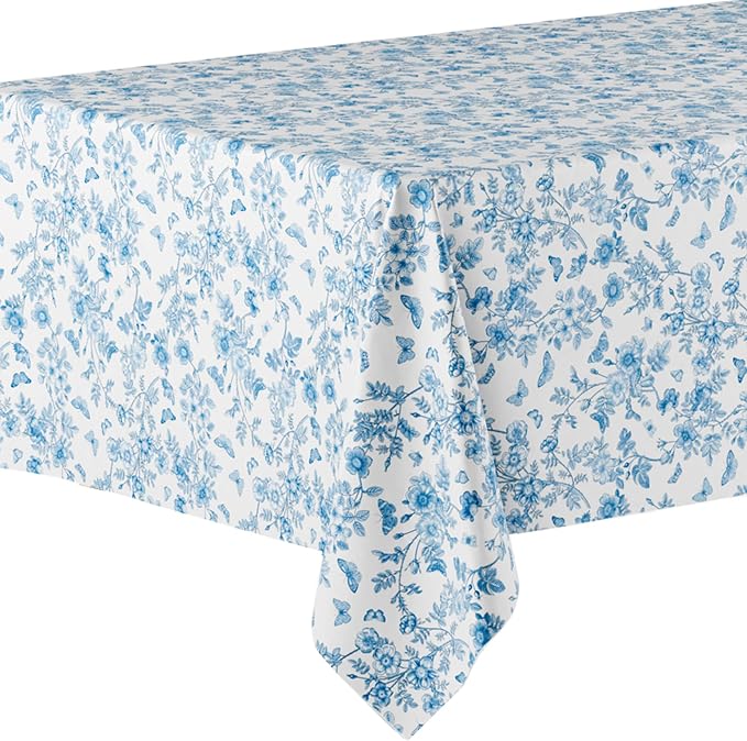 Exquisite 66% Thicker Floral Plastic Tablecloth Rectangle 54x108 Inch 24 Pack - Botanical Disposable Summer Table Cloth Tea Party Decorations - Greenery Table Cover Bridal Shower Wedding Spring - Image 2