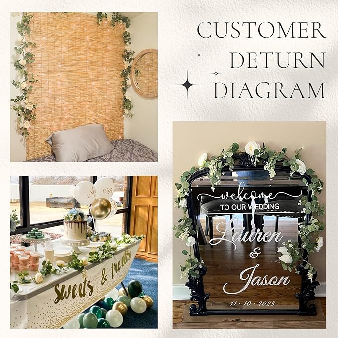Der Rose 2Pcs 6.5FT Fake Floral Greenery Garland for Backdrop Wedding Decor | Warm champagne camellias create a romantic look; flower garland for backdrop styling on photo walls, railings and receptions - Image 6