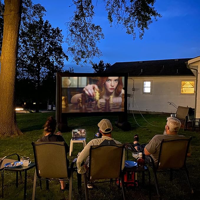 Inflatable Projector Screen 15ft Inflatable Movie Screen Outdoor with Air Blower and Storage Bag, Easy Set up, Front and Rear Projection for Outdoor Movie Night Backyard Pool Fun