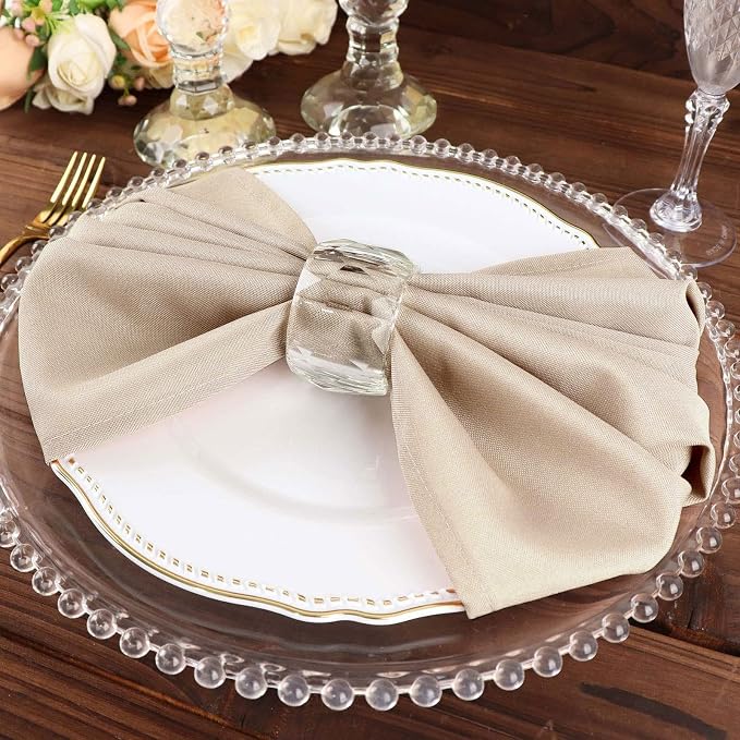 Tableclothsfactory Premium Pack of 5 Premium Nude 20" x 20" Washable Polyester Napkins Great for Wedding Party Restaurant Dinner Parties - Image 9