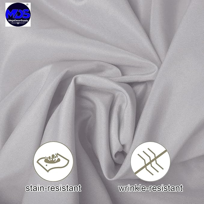 MDS Pack of 10 Rectangle Tablecloth 60 x 126 Inch Polyester Wrinkle Resistant Washable Polyester Table Cloth for Kitchen Dining Buffet Parties, Picnic, Events, Weddings and Restaurants - Silver Gray - Image 4