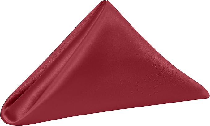 Ultimate Textile 17x17-Inch Square Satin Cloth Napkins, Red, Set of 60 by UltimateTextile