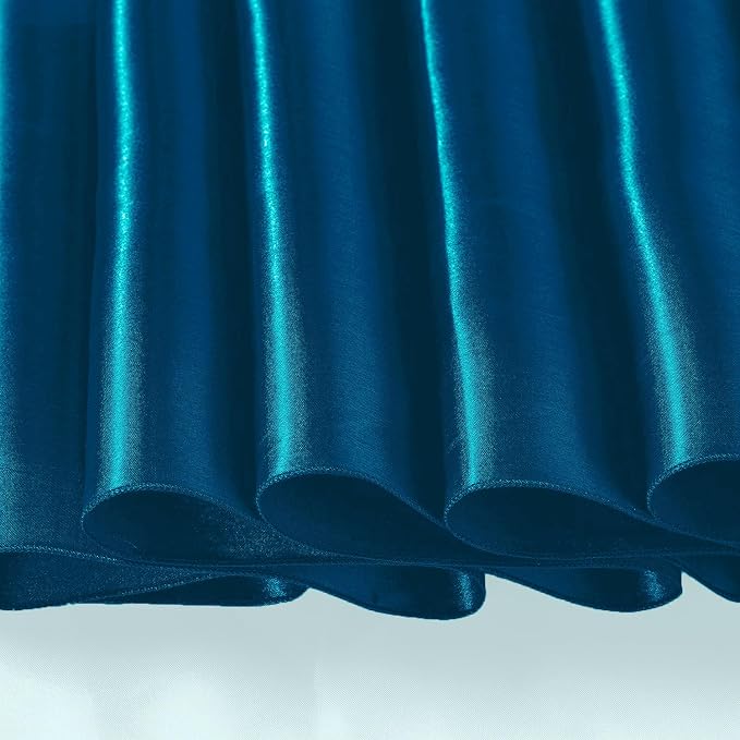 SI Pack of 5 Wedding 12 x 108 inch Satin Table Runner for Wedding, Decorations for Graduations, Engagements, Birthday Parties, Banquets, Runners fit Rectangle, Round Table - Teal Blue - Image 7