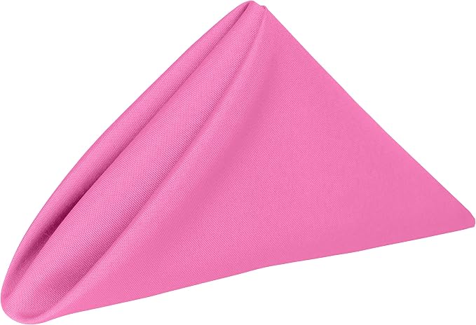 Ultimate Textile 17x17-Inch Polyester Cloth Napkins, Neon Pink, Set of 36 by UltimateTextile