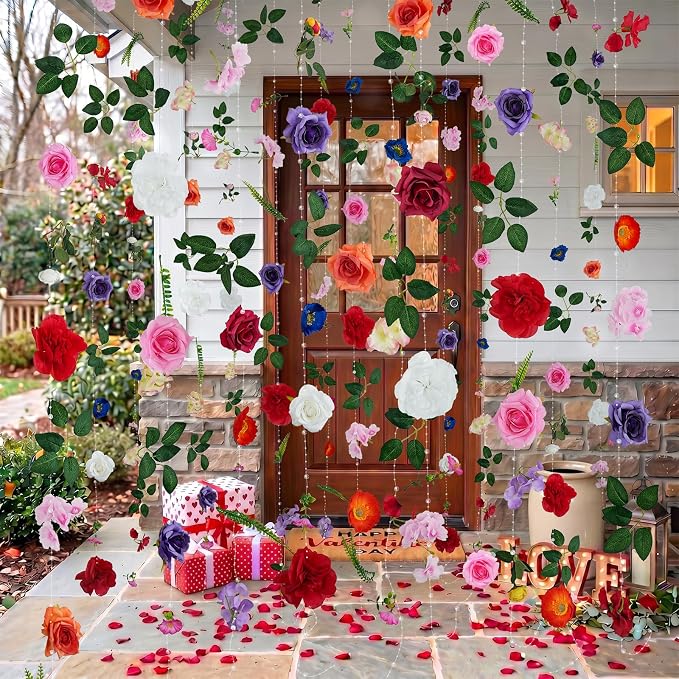 12-Pack Artificial Flower Garlands,96FT Hanging Wildflower Vines | Full&Layered Flowers,Tangle-Resistant,Versatile Décor, Reusable & Low-Maintenance,Easy to Hang,Perfect for Any Occasion - Image 3