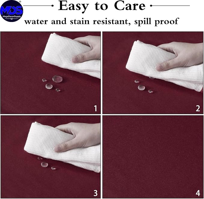 MDS Pack of 10 Rectangle Tablecloth 60 x 84 Inch Polyester Wrinkle Resistant Washable Polyester Table Cloth for Kitchen Dining Buffet Parties, Picnic, Events, Weddings and Restaurants - Burgundy - Image 3