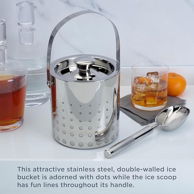 Mikasa Cheers Stainless Steel Ice Bucket and Scoop