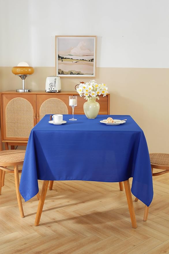 5 Pack Square Tablecloth 70 x 70 Inch Royal Blue Tablecloth, Polyester Fabric Washable Table Cloth for Home, Party, Wedding or Restaurant Use. - Image 4