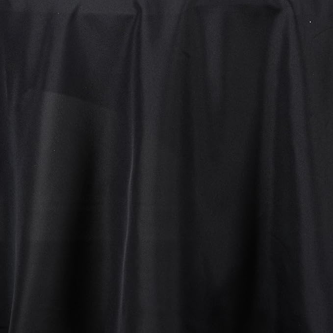 6 pcs 132 inch Black Round Polyester Tablecloths Fabric Table Cover Linens | 132" Washable Fabric Table Cloth Covers for Party Wedding Reception Buffet Events Catering Dining Kitchen Dining - Image 3