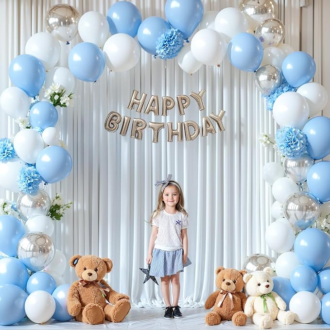 8 x 10 ft White Backdrop Curtains for Photo Background Wrinkle Free Drapes | Soft Polyester Fabric,Natural Drape,Top Rod Pocket,Washable & Reusable,For Wedding Birthday Party Decor,4ft x 10ft 2 Panels - Image 3