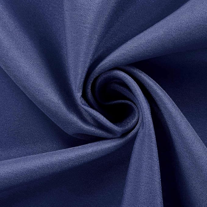 6 pcs 132 inch Navy Blue Round Polyester Tablecloths Fabric Table Cover Linens | 132" Washable Fabric Table Cloth Covers for Party Wedding Reception Buffet Events Catering Dining Kitchen Dining - Image 4