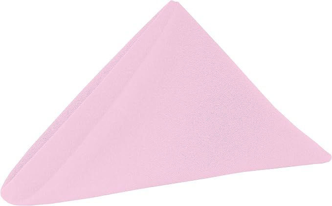 Ultimate Textile 17x17-Inch Cotton-Feel Cloth Napkins, Light Pink Set of 36 | Bulk Case of 3 Dozen, Square, 100% Spun Polyester Fabric, MJS-Spun Construction, Cotton-Like Hand, Machine Washable, Seamless by UltimateTextile