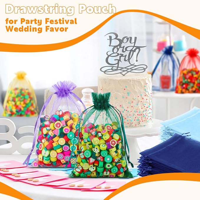 Kigeli 1000 Pcs 4 x 6 Inch Sheer Organza Gift Bags Bulk Wedding Favor with Drawstring Small Jewelry Bags Drawstring Candy Organza for Party Baby Shower Favors - Image 4