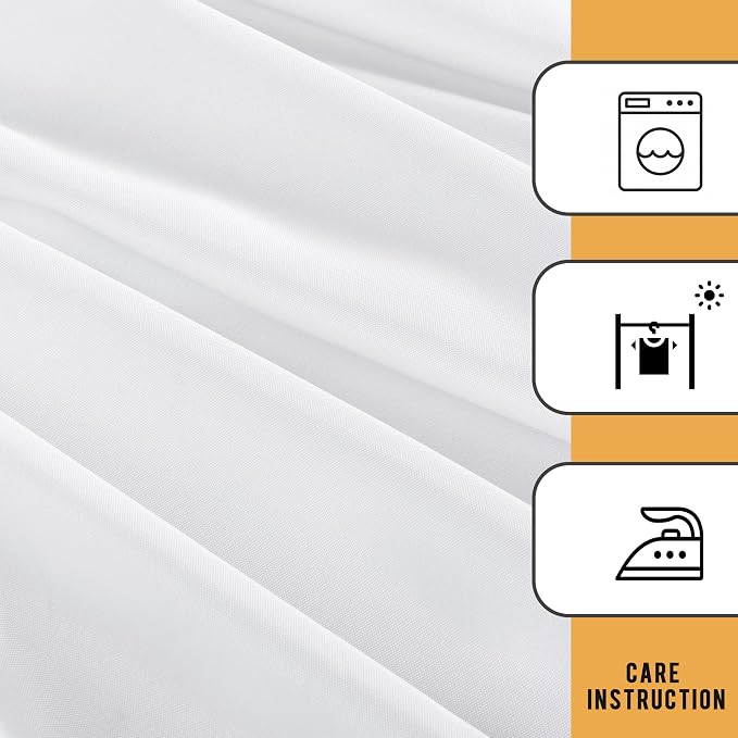 Obstal 4 Pack White Tablecloth Fitted Table Clothes for 6 Foot Rectangle Tables - Water Resistant Washable Fabric Polyester Rectangle Table Cover for Outdoor/Indoor Uses?72L x 30W x 30H Inches, White? | Water Resistant Washable Fabric Polyester Rectang... - Image 5