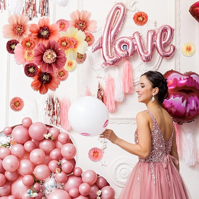 Crowye 12 Pcs Large Tissue Paper Flower Decor,20'' 31.5'',Vintage Color | Giant Craft Crepe Paper Flower, Colorful, for Wall Decorations Backdrop Mexican Wedding Birthday Carnival School Party - Image 5
