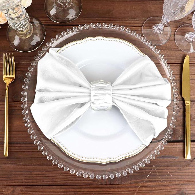 Tableclothsfactory Premium Pack of 100 Premium White 20" x 20" Washable Polyester Napkins Great for Wedding Party Restaurant Dinner Parties for Party & Decorations - Image 7