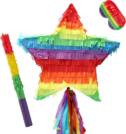 Cinco De Mayo Star Pinata 12.6 x 12.6 inches. Fiesta Party Supply for Fiesta Taco Party, Luau Event Photo Props, Mexican Theme Decoration, Carnivals Festivals, Taco Tuesday Event