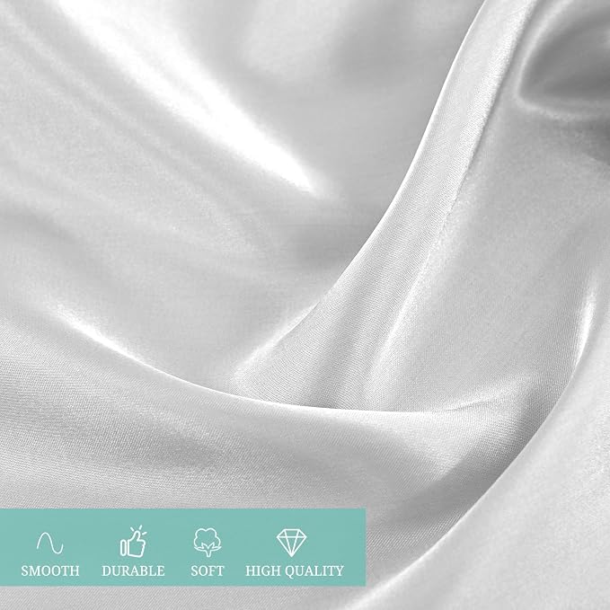 12 Pack 120 Inch Round Satin Tablecloth, Silver - Image 7