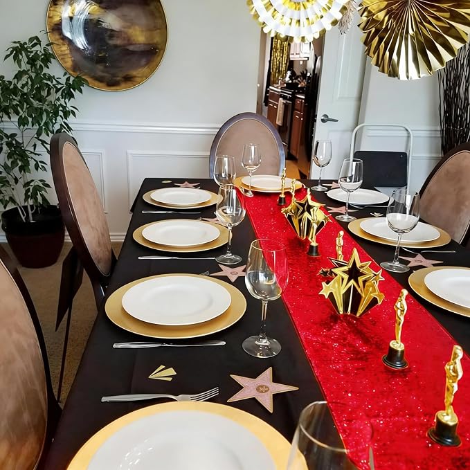 Red Sequin Table Runner 12 Pack 12''x72 Glitter Table Runner - Image 5