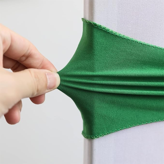 Dimatic Spandex Chair Sashes Bands 30PCS Stretch Chair Cover Ties Bows with Buckle Slider Wedding Party Reception Banquet Decoration (Green) - Image 3