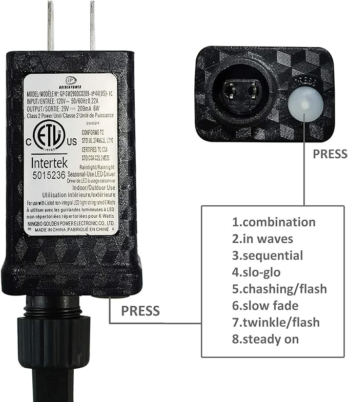 PMS 100-1000 LED Christmas Lights, Low Voltage Fairy String Lights with 8 Modes, Ideal for Xmax Tree, Garden, Home, Party, Halloween Festival Deco (Warm White, 1000 LEDs)