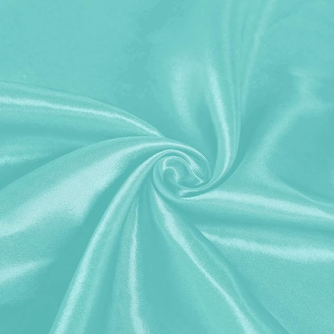 SI Pack of 10 Wedding 12 x 108 inch Satin Table Runner for Wedding, Decorations for Graduations, Engagements, Birthday Parties, Banquets, Runners fit Rectangle, Round Table - Aqua - Image 6