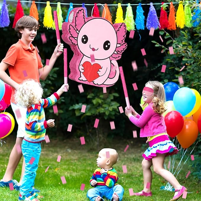 Axolotl Piñata Valentine's Day Axolotl Themed Animal Piñata for Fiesta Party Supplies Festivals Holiday Photo Props Fiesta Party Supplies, Birthday Centerpiece Decor