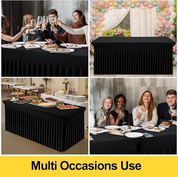Smiry Spandex Elastic Fitted Table Cloth Skirt for 3FT Rectangle Table - Image 7