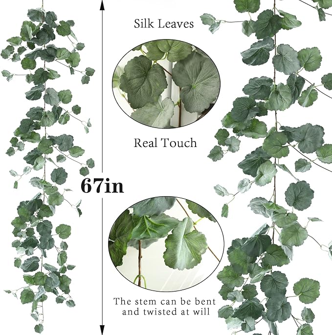 dallisten 3 Bunches of Artificial Ivy Leaf Plants, Fake Ivy Flower Garland, Greenery Decoration for Weddings, Windows, Walls, Ceremonies, Parties, Home, Outdoor Decoration. (Begonia Vine) - Image 2